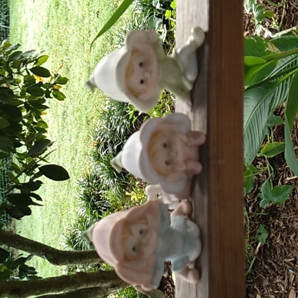 Vintage 1980s Homco Home Interiors fairy 🧚‍♂️ pixie elves set of 3 - Picture 1 of 5